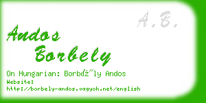 andos borbely business card
